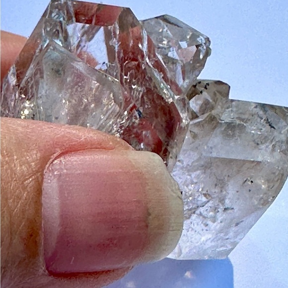 Lg Herkimer diamond twin multiple DT rainbow Rutilated recordkeeper self healing - Picture 3 of 15